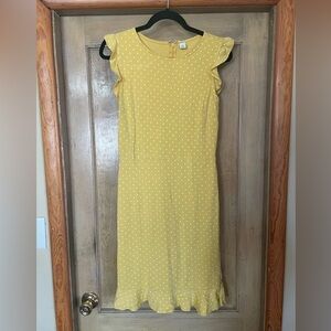 Women’s Yellow and white Polka Dot Size Medium Dress